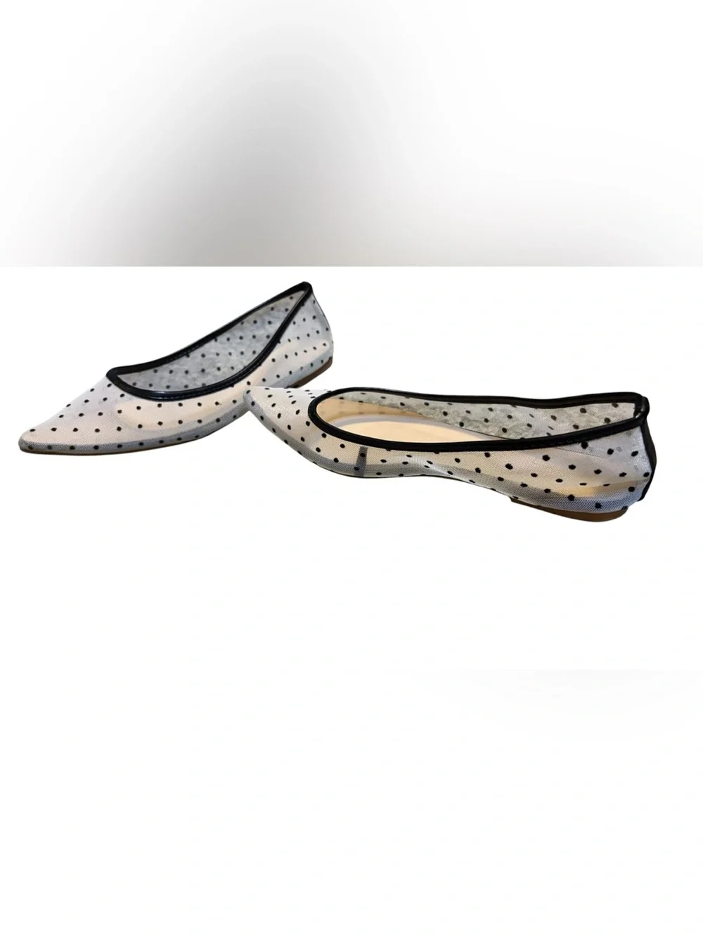 Cider Sheer Mesh Polka Dot Pointed Toe Ballet Flats Size 39